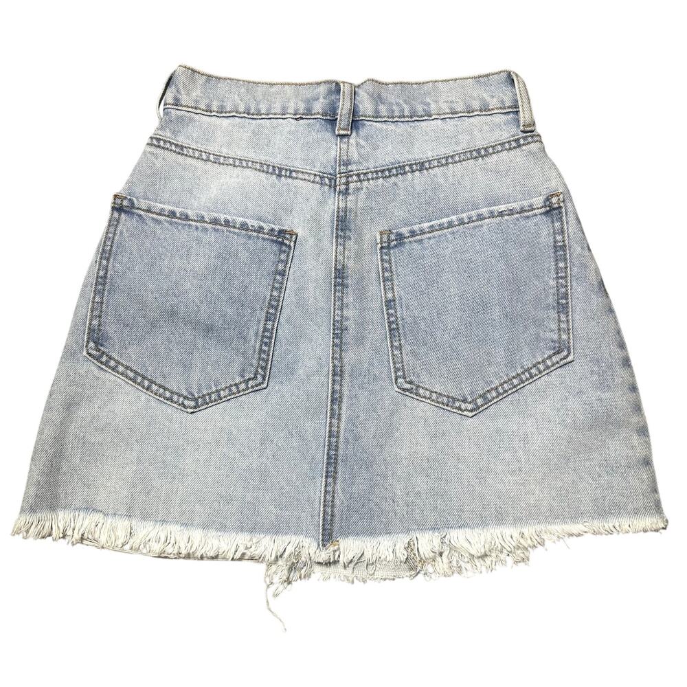 Buddy Love Light Wash Distressed Denim Skirt NEW - Picture 4 of 5